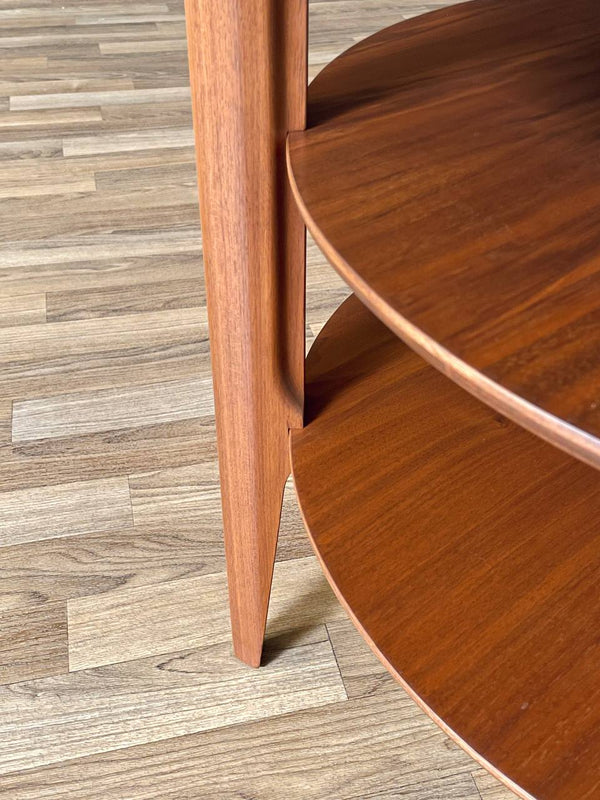 Mid-Century Modern 3-Tier Sculpted Walnut End Table by Mersman, c.1960’s