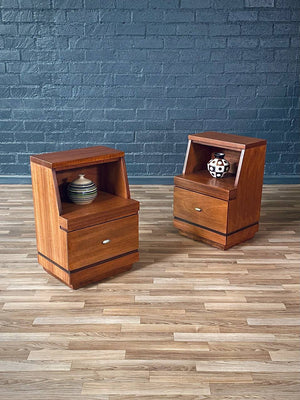 Pair of Mid-Century Modern Night Stands w/ Bookcase, c.1960’s