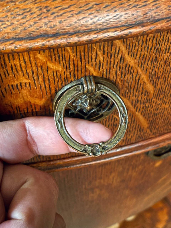 Early 1900s Art Nouveau Style Gentleman’s Shaving Grooming Stand w/ Tilting Mirror