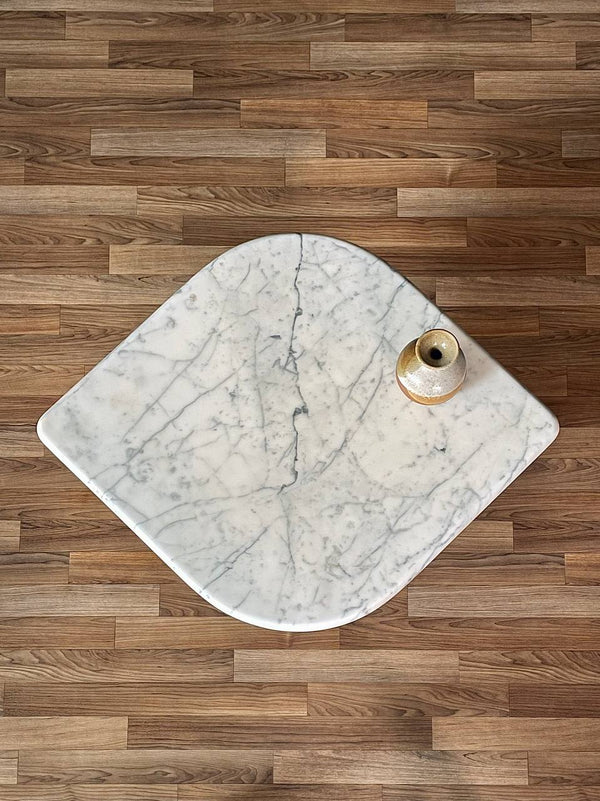 Vintage Italian Post Modern Carrara “Tear Drop” Side Table, c.1970’s
