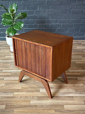 Mid-Century Modern Walnut Tambour-Door Night Stand, c.1960’s