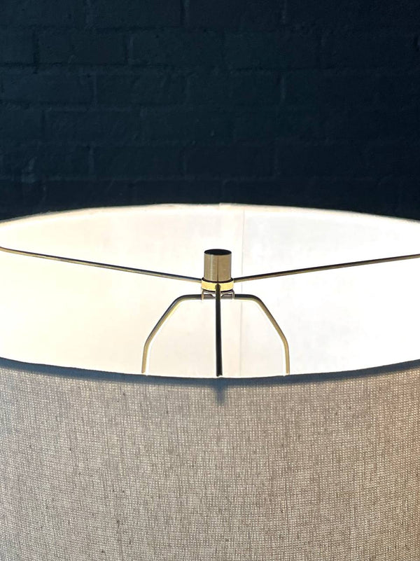 Mid-Century Sculpted Walnut Floor Lamp w/ Side Table, c.1960’s