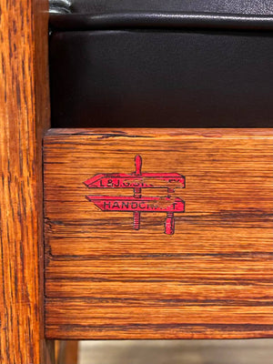 Arts & Craft Mission Tiger Oak & Leather Rocking Chair by Stickley, c.1910’s