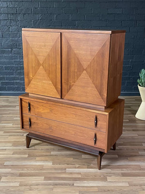 Mid-Century Modern Sculpted Highboy Dresser by American of Martinsville, c.1960’s