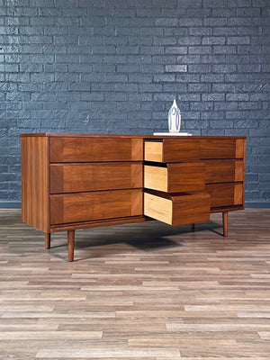 Mid-Century Modern 9-Drawer Walnut Dresser, c.1960’s