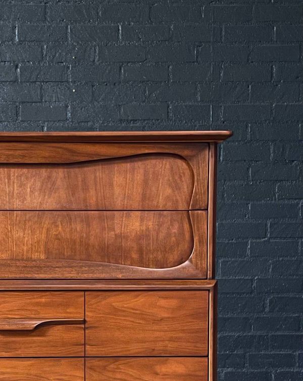 Mid-Century Modern Walnut Highboy Dresser by Unagusta, c.1960’s