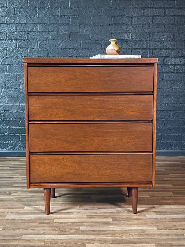 Vintage Mid-Century Modern Walnut Highboy Dresser, c.1960’s