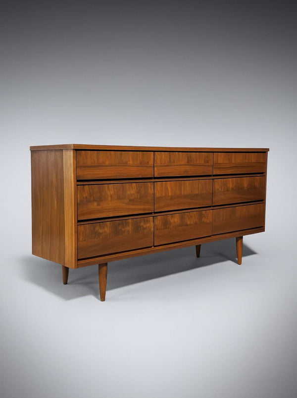 Mid-Century Modern 9-Drawer Walnut Dresser, c.1960’s