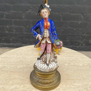 Pair of Antique Porcelain Figure Table Lamps, c.1940’s