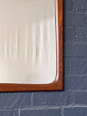 Mid-Century Modern Sculpted Walnut Wall Hanging Mirror, c.1960’s