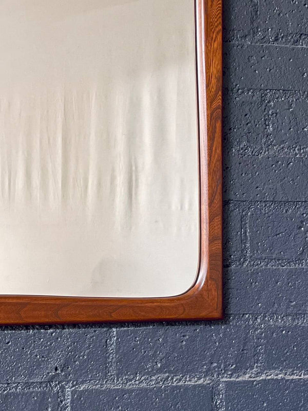 Mid-Century Modern Sculpted Walnut Wall Hanging Mirror, c.1960’s