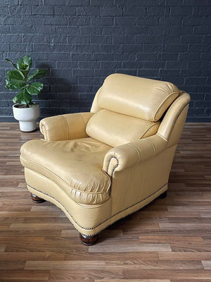 Mid-Century Leather Lounge Chair w/ Ottoman, c.1960’s