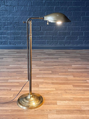 Mid-Century Modern Brass Clam Shell Adjustable Reading Floor Lamp, c.1970’s