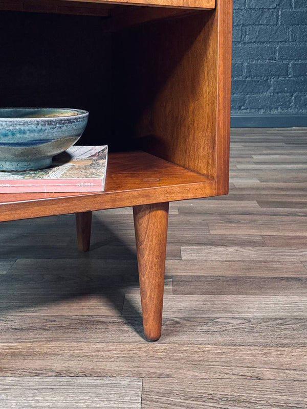 Pair of Mid-Century Modern Walnut Night Stands w/ Bookcase, c.1960’s