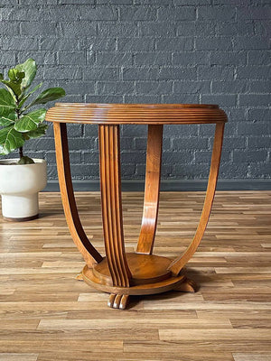 Art Deco Walnut Two-Tier Round Side Table