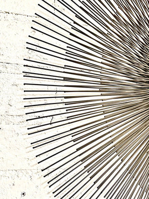 Mid-Century Modern Brutalist Sunburst Wall Sculpture by William Friedle, c.1970s