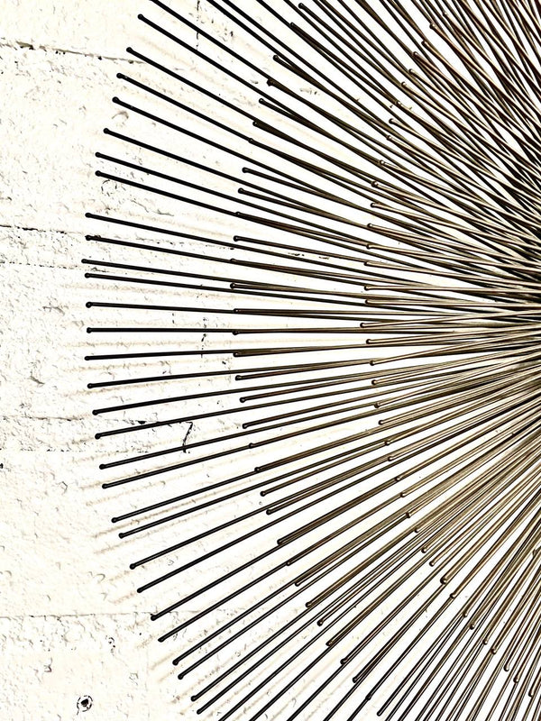 Mid-Century Modern Brutalist Sunburst Wall Sculpture by William Friedle, c.1970s