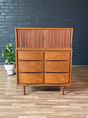 Mid-Century Modern Tambour-Door Highboy Dresser, c.1960’s