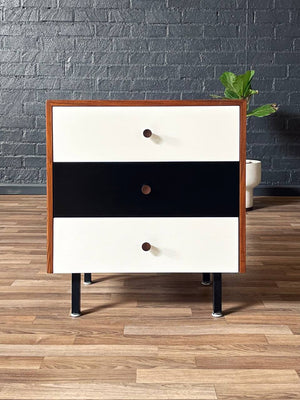 Mid-Century Modern Two-Tone Lacquered & Walnut 3-Drawer Dresser , c.1960’s