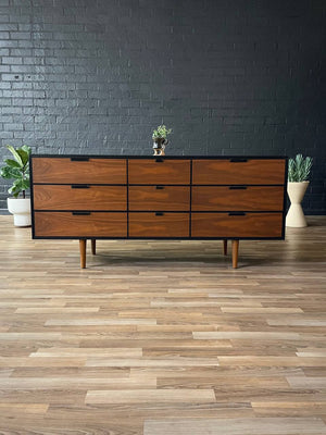 Mid-Century Modern Walnut 9-Drawer Dresser by The Rapport Co., c.1960’s
