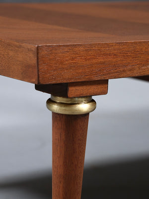 Mid Century Modern Walnut & Brass Coffee Table by American of Martinsville, c.1960's