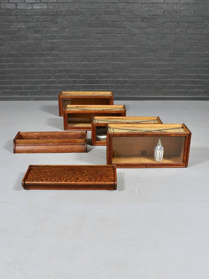 Antique Arts & Crafts Quarter-Sawn Oak Four-Section Stackable Bookcase by Humphrey, c.1920's
