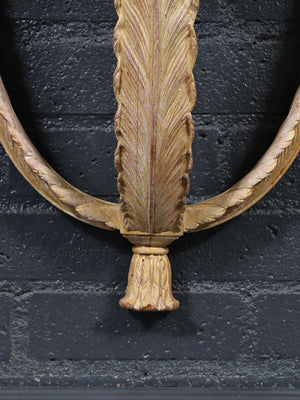 Pair of Neoclassical Revival Carved Wood Demilune Wall Consoles by Zangerle & Peterson, c.1940’s