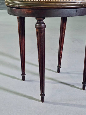 French Louis XVI Revival Breccia Marble & Brass Side Table, c.1940's