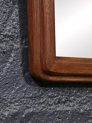Mid Century Modern Sculpted Walnut Wall Mirror, c.1960's
