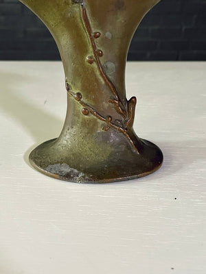 Art Nouveau Revival Patinated Bronze Metal Vase, by McClelland Barclay
