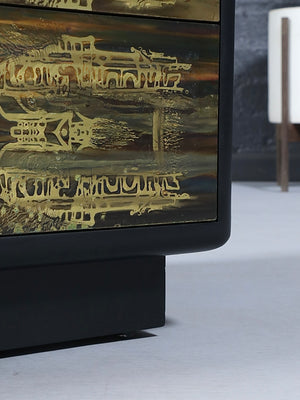 Bernhard Rohne Acid Etched Brass Dresser for Mastercraft, c.1970’s