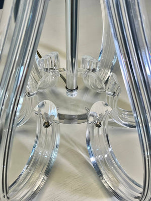 Hollywood Regency Sculptural Curved, Clear Lucite Table Lamp, c.1970's
