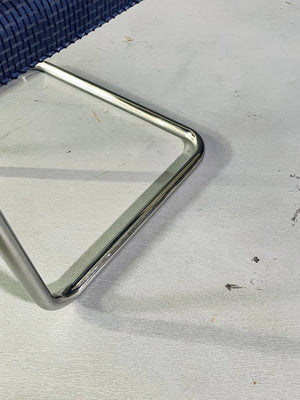 Pair of Knoll Style Chrome Cantilever Armchairs, c.2000's
