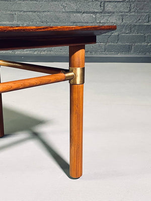 Mid-Century Modern Rosewood, Walnut & Brass Side Table by Bert England, c.1960's