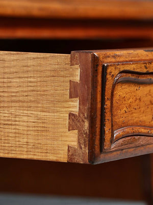 John Widdicomb Louis XV Fruitwood & Leather Top Writing Desk with Pull-Out Side Slides, c.1950's