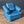 Vintage Post Modern Blue Leather Lounge Chair w/ Ottoman, c.1980’s