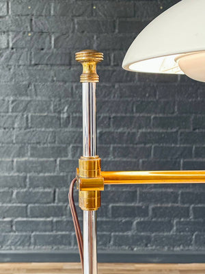 Mid-Century Adjustable Brass Saucer Style Desk Lamp by Dazor, c.1950’s