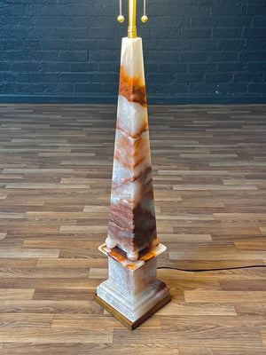 Vintage Mid-Century Obelisk Onyx Floor Lamp by Marbro, c.1960s