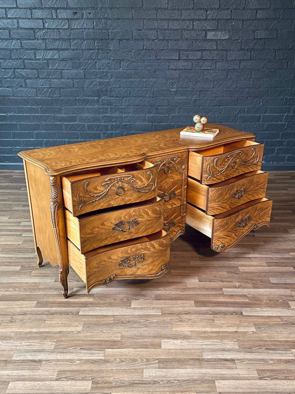 French Louis XVI Style Burl Wood Dresser by Romweber, c.1920’s