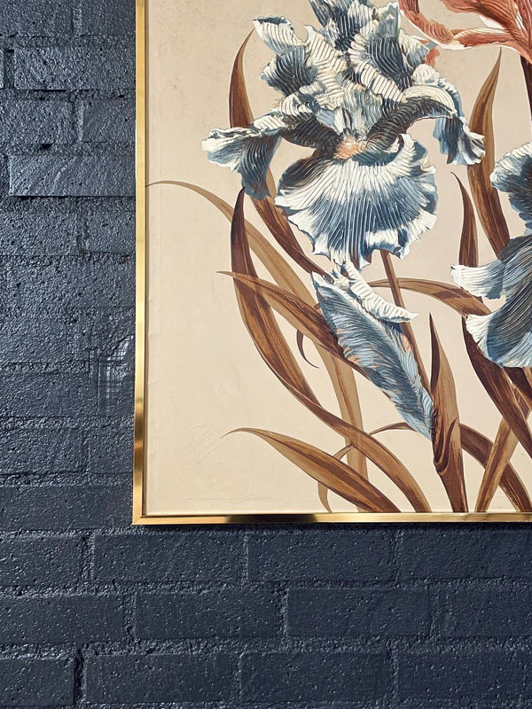 Vintage Post Modern Floral Print Artwork by Antoinette Letterman, c.1970’s