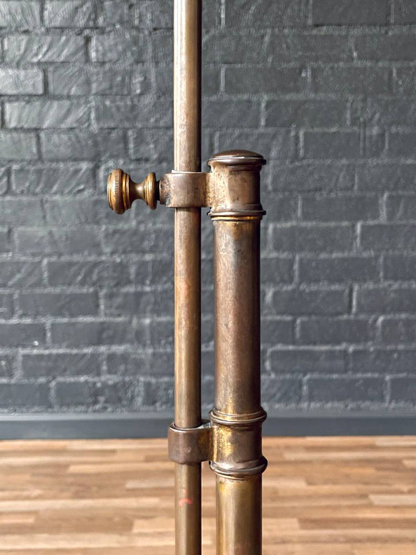 Mid-Century Modern Brass Clam Shell Adjustable Reading Floor Lamp, c.1970’s