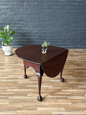 Antique Queen Anne Style Drop- Leaf Dining Table with Cabriole Legs, c.1900’s