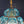 Pair of Vintage Turquoise Bubble Glass & Gilt-Metal Pendant Lantern Lights, c.1960’s