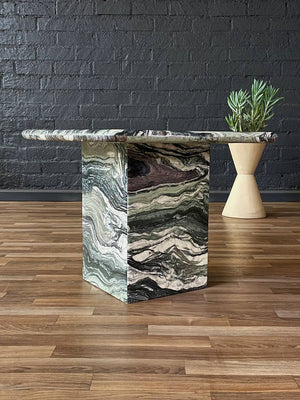 Post Modern Italian Green Cipollino Marble Side Table, c.1970’s