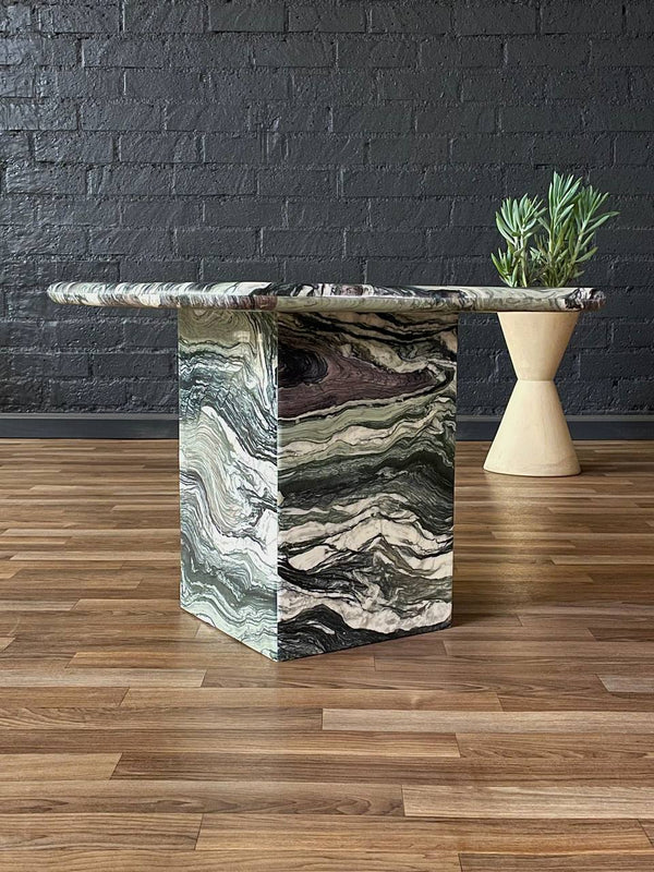Post Modern Italian Green Cipollino Marble Side Table, c.1970’s