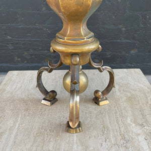 Vintage Sculpted Brass Tripod Table Lamp, c.1960’s