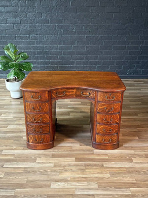 Antique English Arts & Crafts Oak Writing Desk, c.1920’s
