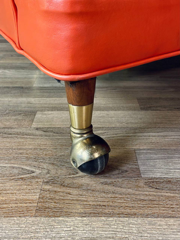 Pair of Mid-Century Californian Modern Orange Tufted Club Chairs, c.1960’s
