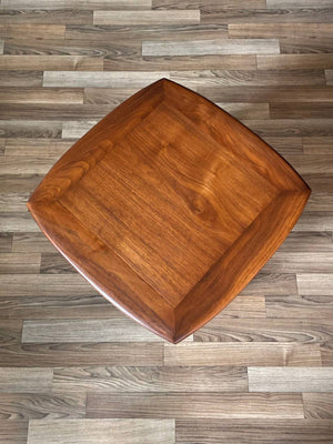 Mid-Century Modern Sculpted Walnut Floating Top Side Table, c.1960’s
