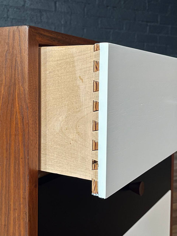 Mid-Century Modern Two-Tone Lacquered & Walnut 3-Drawer Dresser , c.1960’s